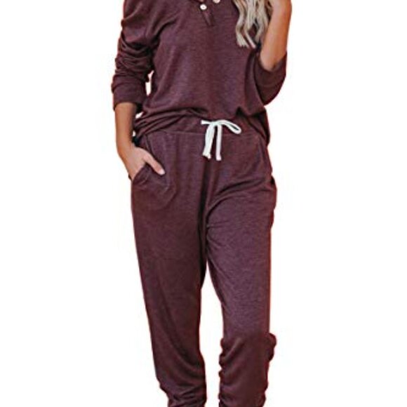Oversized Loungewear Set Comfy Chic Relaxed Fit Two Piece Pajamas Joggers - Picture 2 of 8